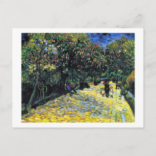 Postal Avenida con castaños floridos en Arles