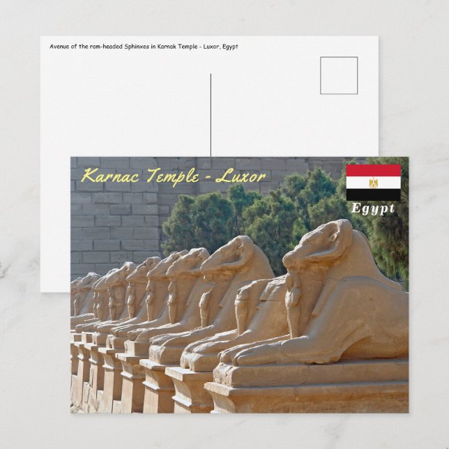Postal Avenida de las Esfinges en el Templo de Karnak - E (Anverso / Reverso)