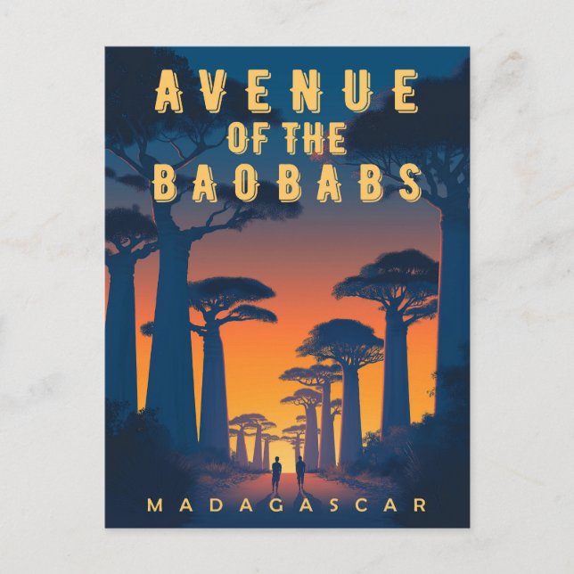 Postal Avenida de los baobabs Madagascar - Retro Africano (Anverso)