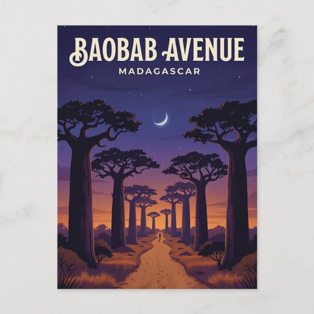 Postal Avenida de los Baobabs, Morondava, Menabe (Anverso)
