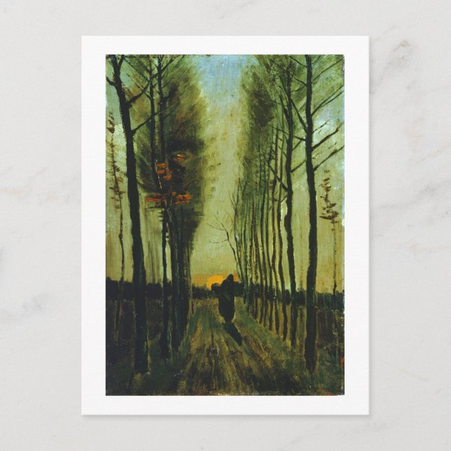 Postal Avenida de los Poplares en Sunset, Vincent van Gog (Anverso)
