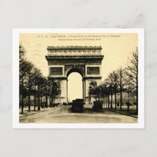 Postal Avenida Grand Armee. y Triumph Arc Paris 1924 Vint