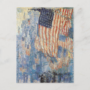 Postal Avenida Hassam en la lluvia