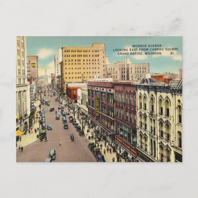 Postal Avenida Monroe, Grand Rapids, Michigan (Anverso)