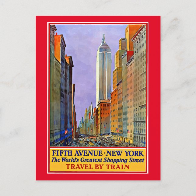Postal Avenida Quinta, afiche de la época de Nueva York, (Anverso)