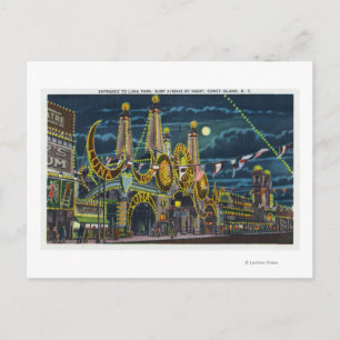 Postal Avenida Surf Vista de la entrada del Luna Park en