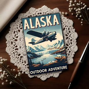 Postal Aventura al aire libre en Alaska Viaje vintage