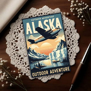 Postal Aventura al aire libre en Alaska Vintage Viaje