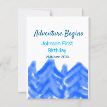 Aventura de azul acuático comienza cumpleaños 1 mo