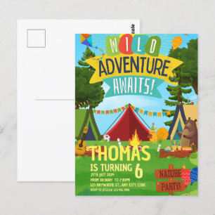 Postal Aventura de Camping Llamada a Todos los Campistas