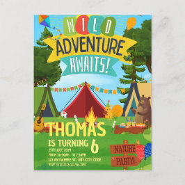 Postal Aventura de Camping Llamando a Todos los Campistas