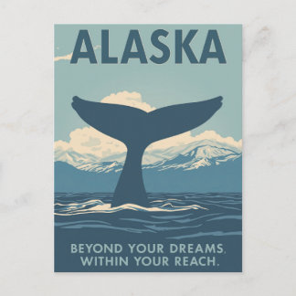 Postal Aventura de la cola de ballena de Alaska