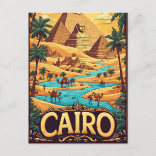 Postal Aventura de las antiguas pirámides de El Cairo, Eg