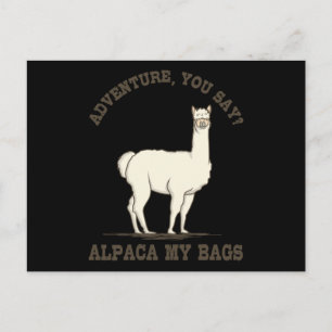 Postal AVENTURA DICES ALPACA MIS BOLSAS Divertido Senderi