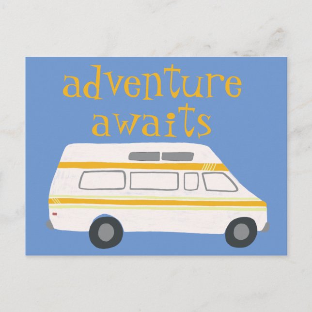 Postal AVENTURA ESPERA A Camping Campervan RV (Anverso)
