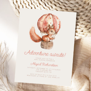 Postal Aventura Espera Cumpleaños Globo Ardilla Lindo Bab