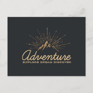 Postal Aventura Explorar Dream Discover Typography