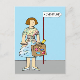 Postal Aventura Extranjera Bon Voyage Para Ella