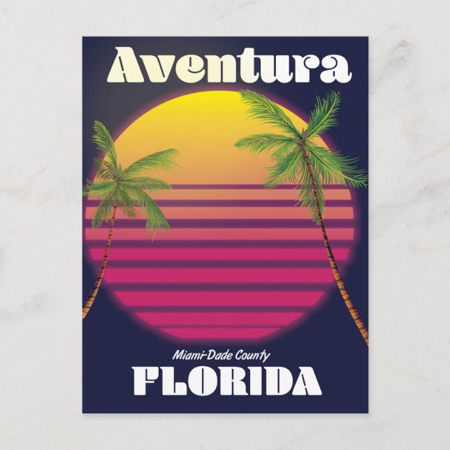 Postal Aventura Florida USA Afiche de viaje de los 80 (Anverso)