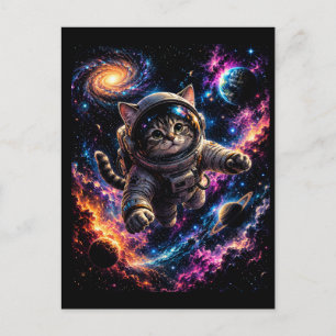 Postal Aventura Galáctica del Astronauta Gato Cósmico Col