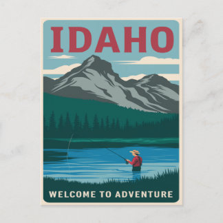 Postal Aventura pesquera de Idaho