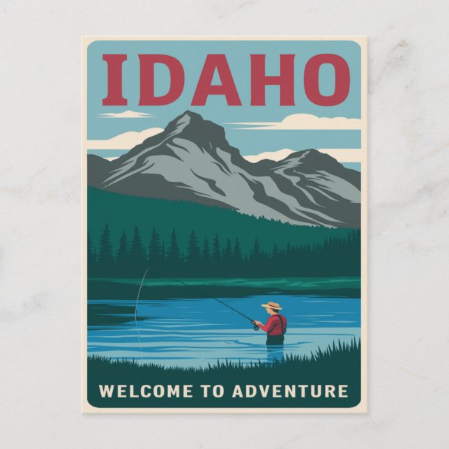 Postal Aventura pesquera de Idaho (Anverso)