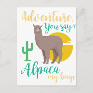 Postal ¿Aventura que dices? Alpaca My Bags Divertido viaj
