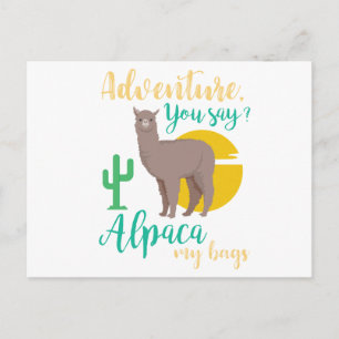 Postal ¿Aventura que dices? Alpaca My Bags Divertido viaj