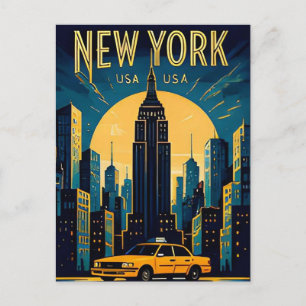Postal Aventura urbana en el horizonte de Manhattan en la