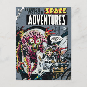 Postal Aventuras Espaciales #12 Divertido Cómic Retro de