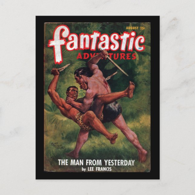 Postal Aventuras fantásticas - Arte Pulp 1948-08 (Anverso)