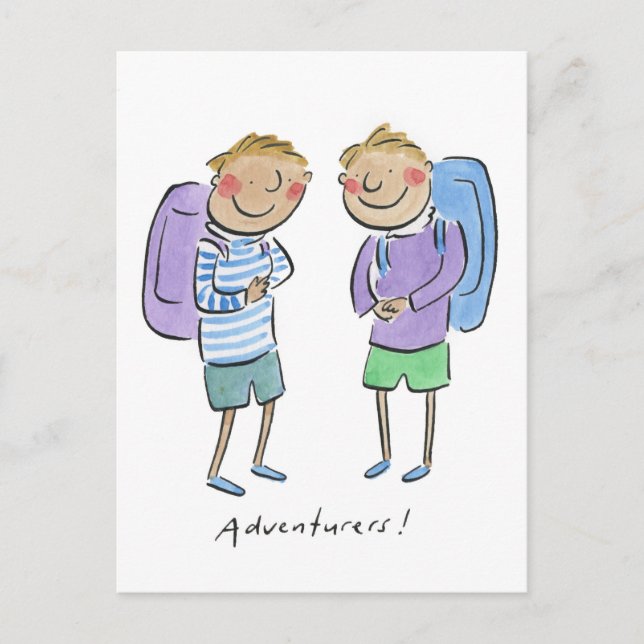 Postal Aventureros (Anverso)