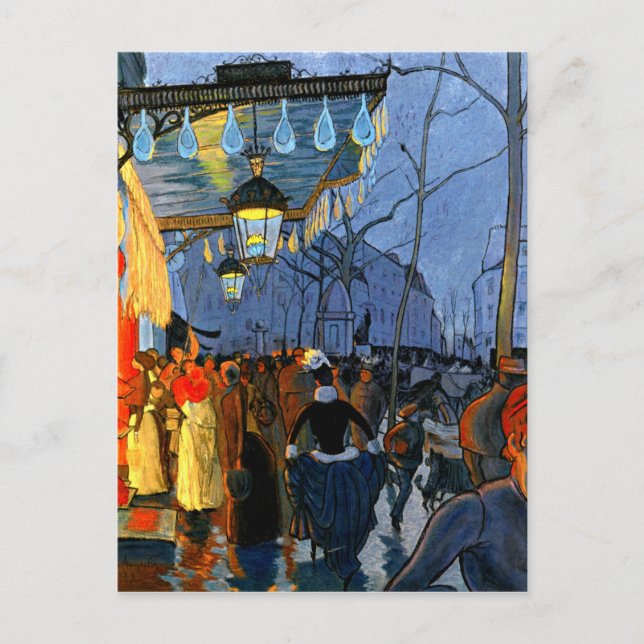 Postal Avenue de Clichy, le Soir, Cinq Heures (Anverso)