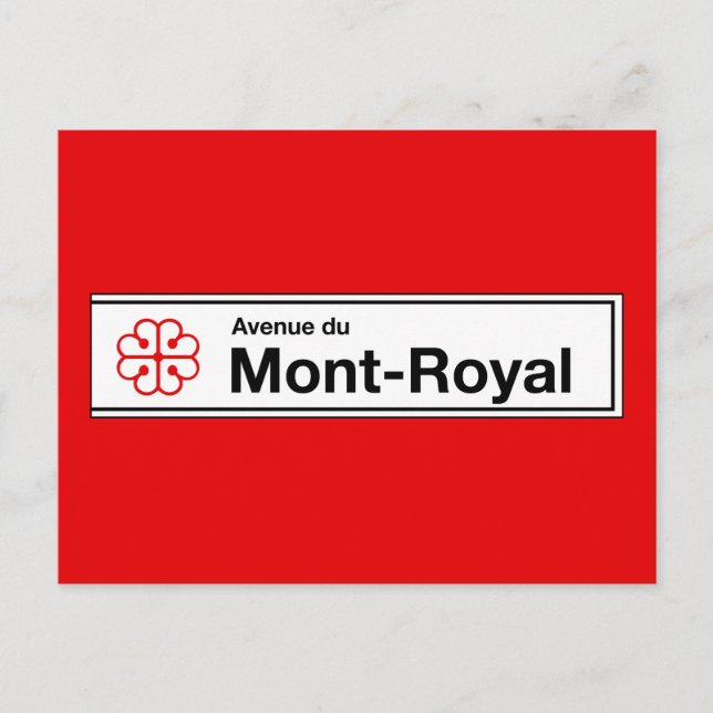 Postal Avenue du Mont-Royal, Rótulo de la Calle de Montre (Anverso)