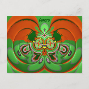 Postal AVERY ~ Modelo de diseño 3D ~ Colores de Navidades