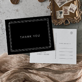 Postal AVERY Modern Dark Boda Gracias