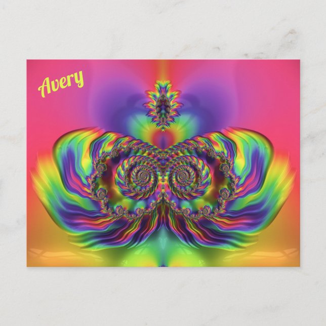 Postal AVERY ~ Patrón de diseño 3D ~ Múltiples colores (Anverso)