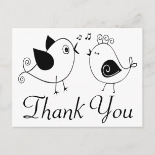 Postal Aves Amantes Amantes Blancos Gracias Bodas Negras