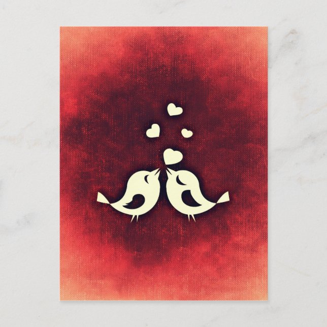 Postal Aves amorosas (Anverso)