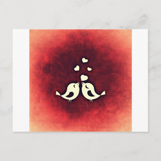Postal Aves amorosas (Anverso)