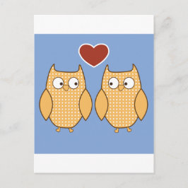 Postal Aves amorosas Lechuzas Flores Corazón Destino Duch