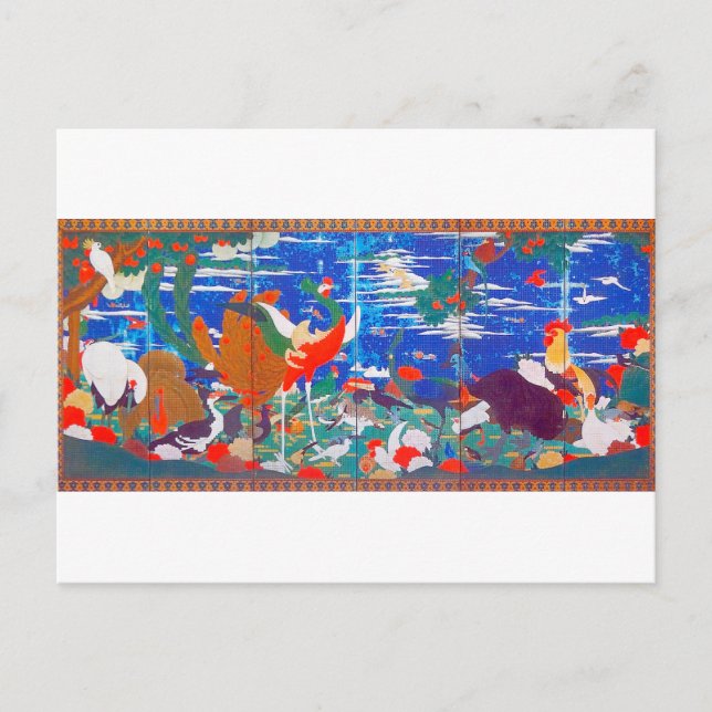 Postal Aves, animales y plantas florecientes (izquierda)  (Anverso)