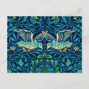 Postal Aves azules de William Morris