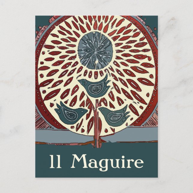 Postal Aves azules en el árbol resumen 11 maguire (Anverso)