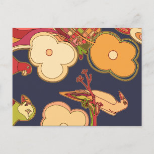 Postal Aves caprichosas
