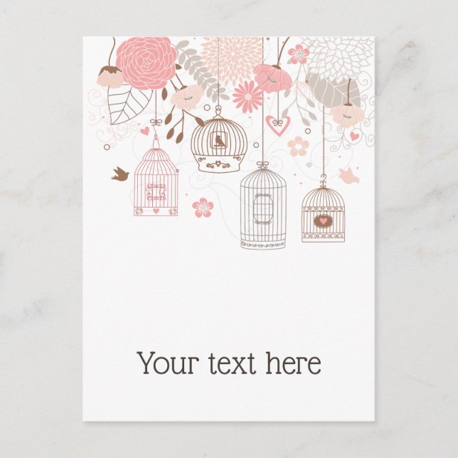 Postal Aves caprichosas personalizadas (Anverso)