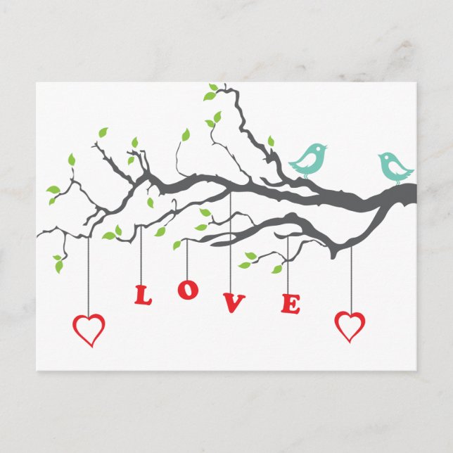 Postal Aves de amor (Anverso)