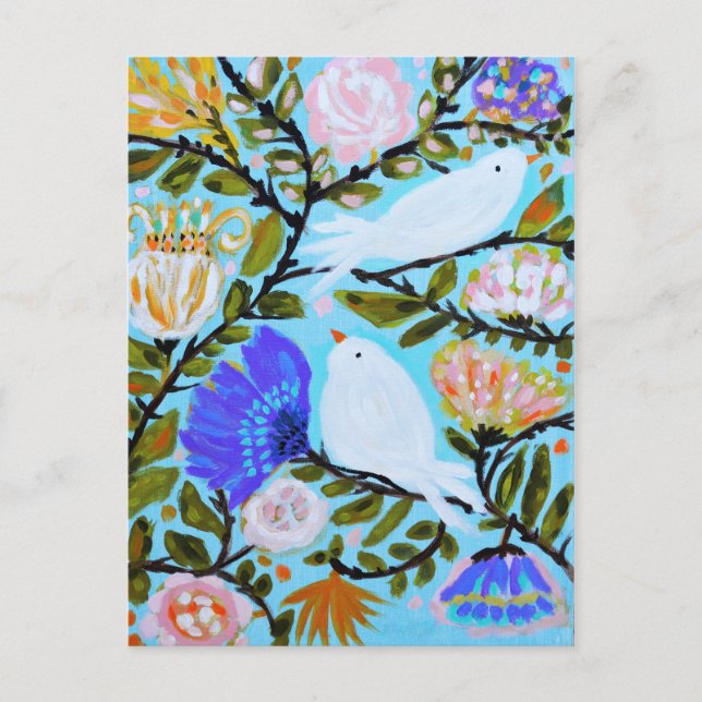 Postal Aves de amor dulces II (Anverso)