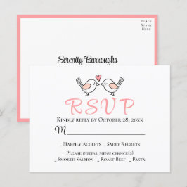 Postal Aves de amor lindo Aves Amantes Amantes rosados Bo