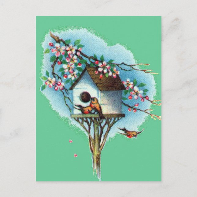 Postal Aves de época (Anverso)